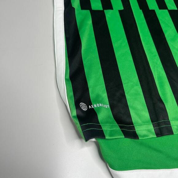 New Adidas Austin FC Home Jersey Green Black Stripes YETI Size XL Slim HI1835 - Picture 2 of 8